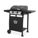 2 Burner Gas BBQ Grill with Piezo Ignition, Built-In Thermometer & Cover, Black/Stainless Steel - DG227