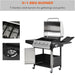 4-Burner Stainless Steel Gas BBQ Grill with Side Shelves, Waterproof Cover, and Cast Iron Cooking Grates for Outdoor Garden Barbecues