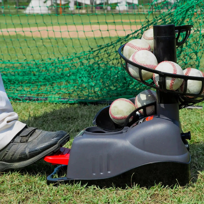 898BH Baseball Soft Toss Machine - Adjustable Angle, Step-On Paddle Launch, No Power Required"