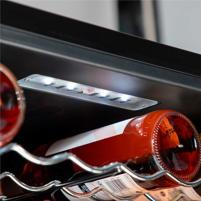 Baridi 52 Bottle Dual Zone Wine Cooler, Fridge, Touch Screen Controls, LED - Black - DH236
