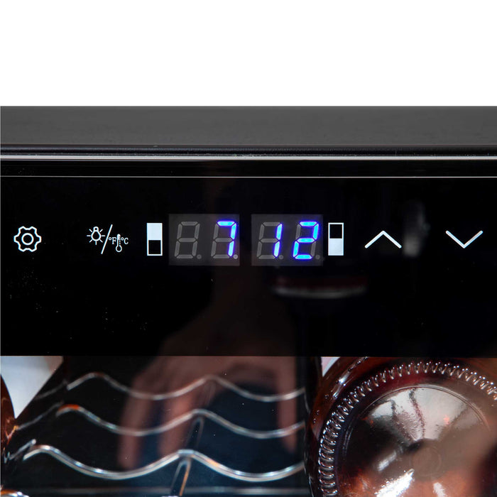 Baridi 52 Bottle Dual Zone Wine Cooler, Fridge, Touch Screen Controls, LED - Black - DH236