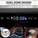 Baridi 52 Bottle Dual Zone Wine Cooler, Fridge, Touch Screen Controls, LED - Black - DH236
