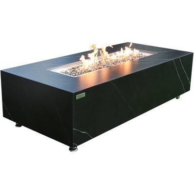 Elementi Varna Marble Porcelain Fire Table OFP121BB